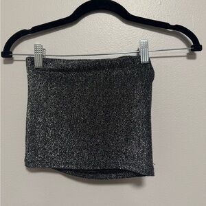 Black and Silver Glitter Sparkly Tube Top